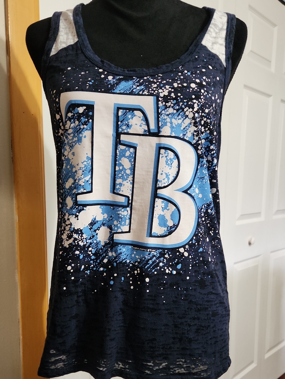 Navy Tampa Bay Rays Tank Top with TB Monogram